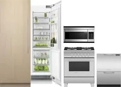 5 Piece Package Includes Refrigerator, Freezer, Range, Microwave And Dishwasher
